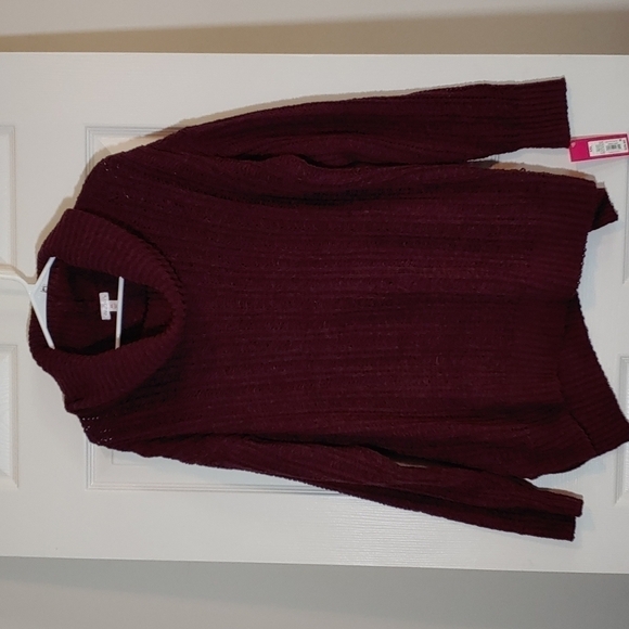 Xhilaration Wine Loose Knit Soft Turtleneck Sweater Size Xxl - Picture 1 of 4